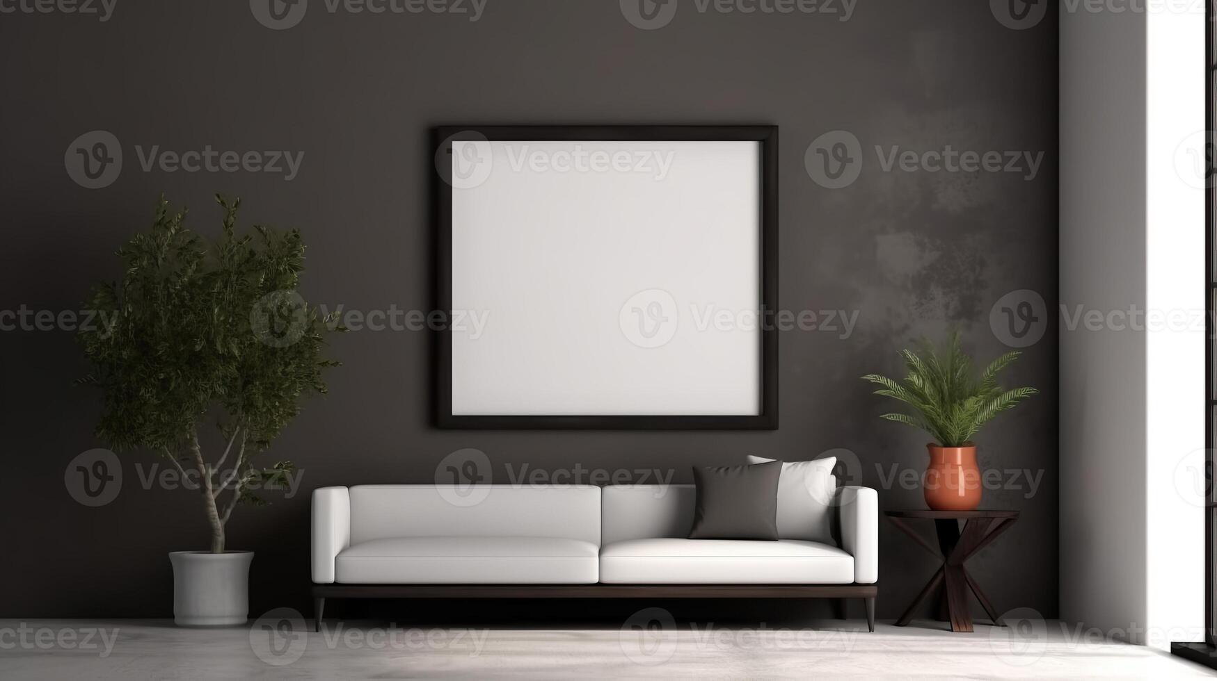 office interior with table meeting, for your advertising in abstract exhibition 3D rendering, mock up created by AI photo