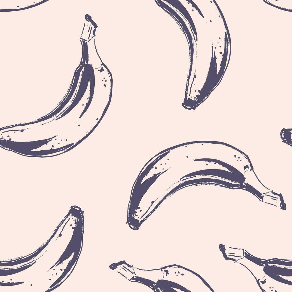 Vintage pattern with banana for decorative design. Fabric print. vector