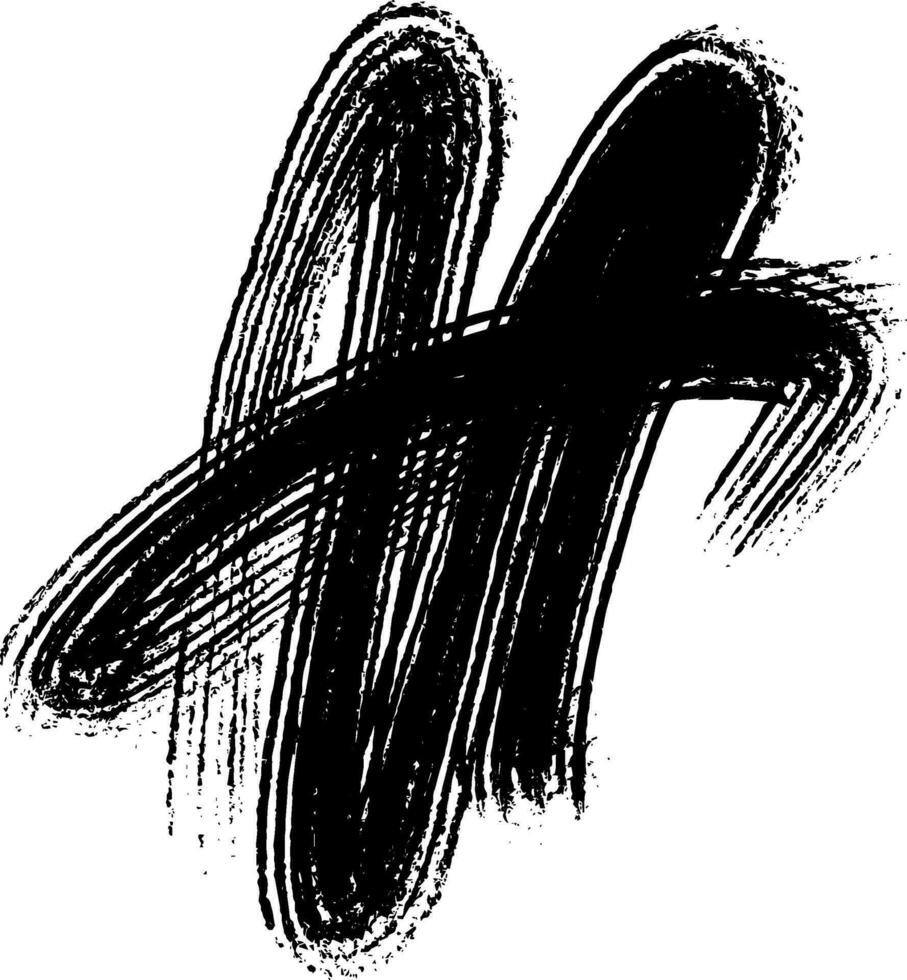black grungy brush stroke on white background vector