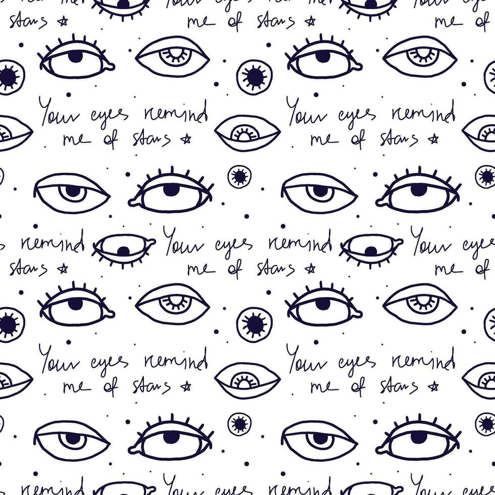 eye pattern in retro style, Abstract seamless pattern vector