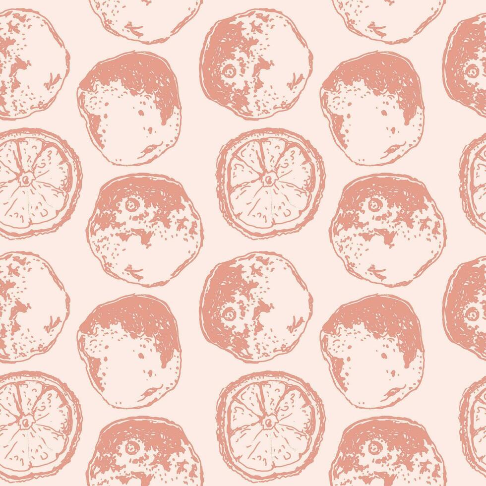 Vintage pattern with orange for decorative design. Fabric print. vector