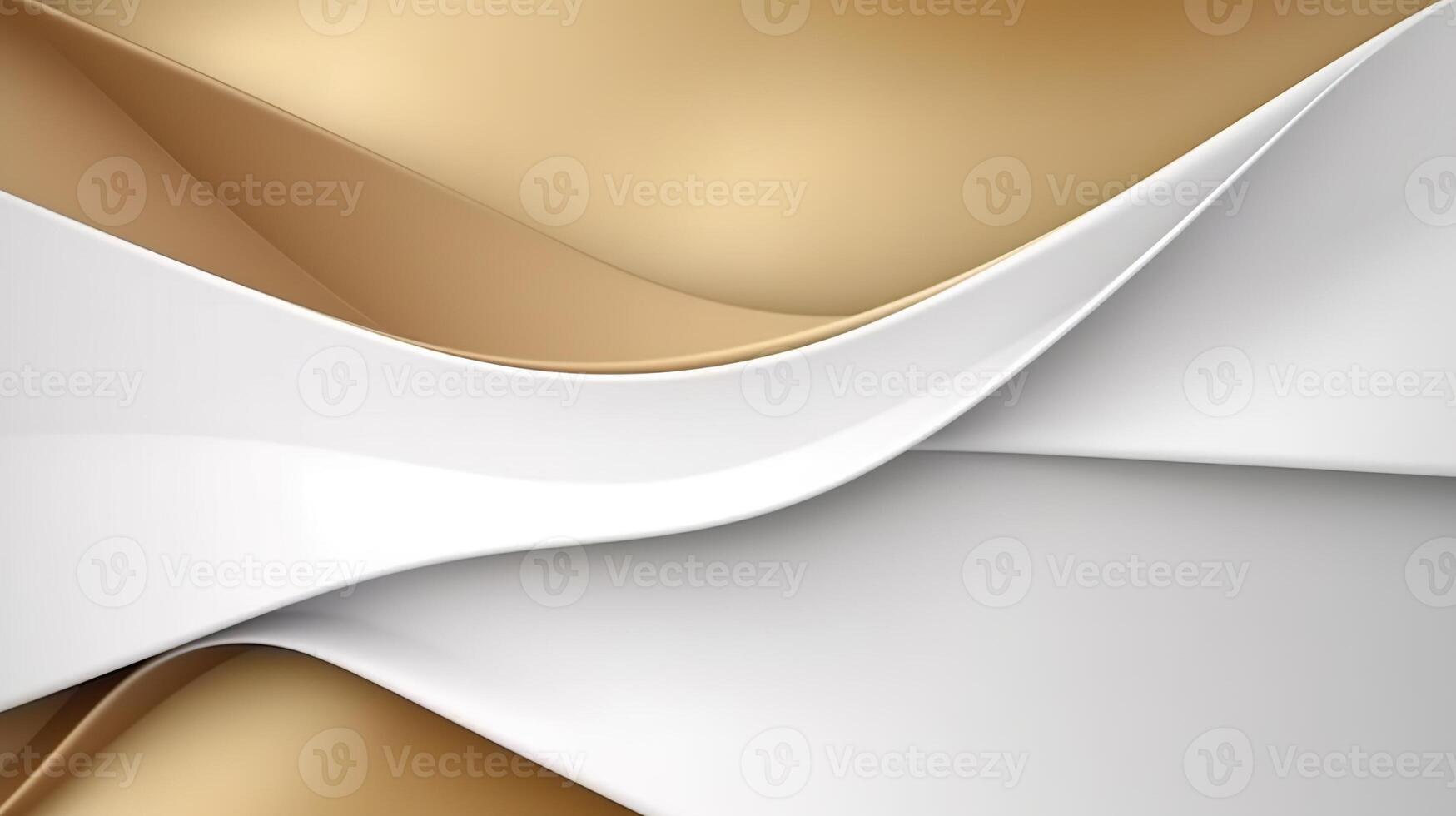 Elegant white overlap brown shade background with line golden elements photo