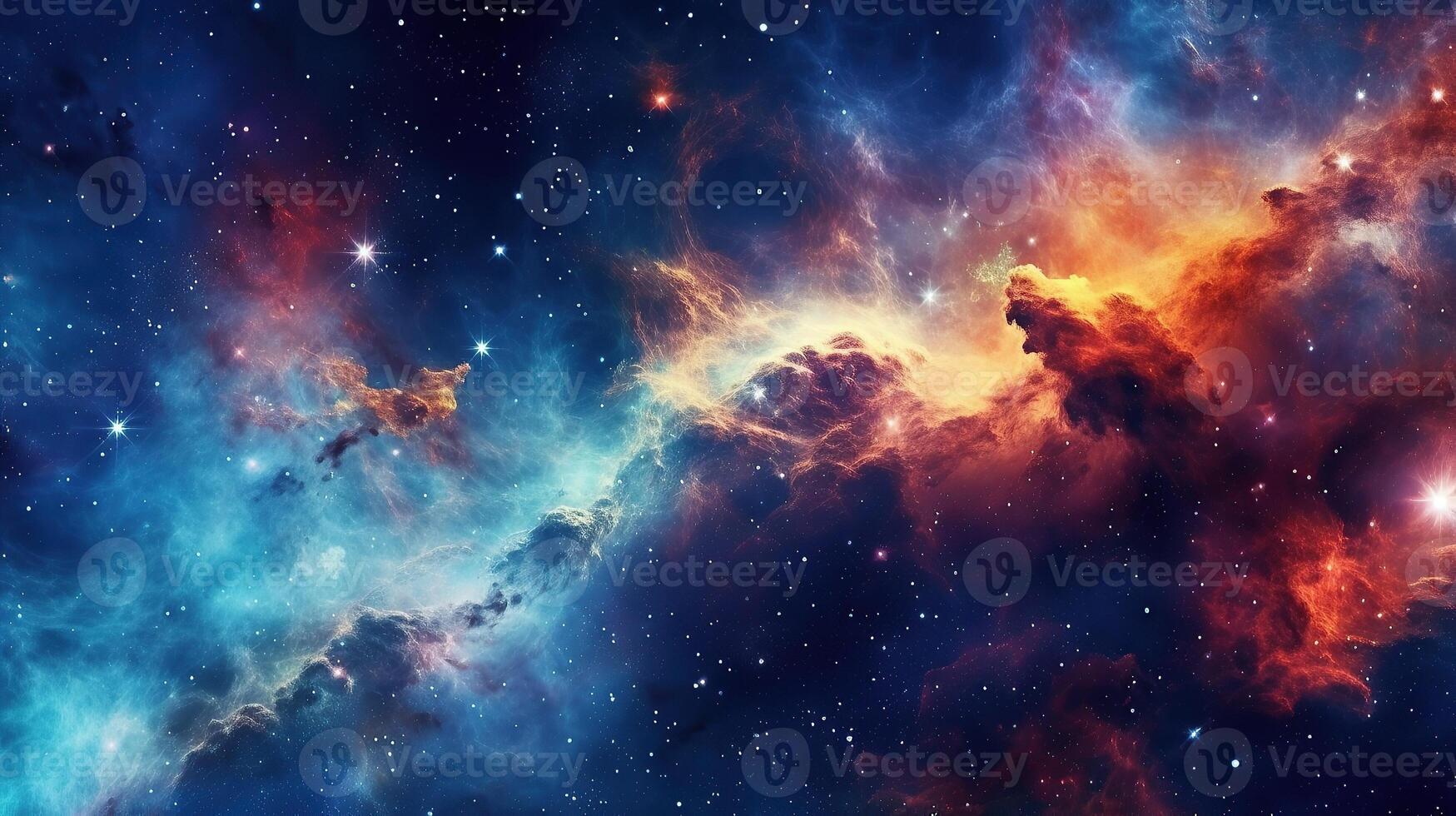 3d abstract space sky with stars and nebula Background photo