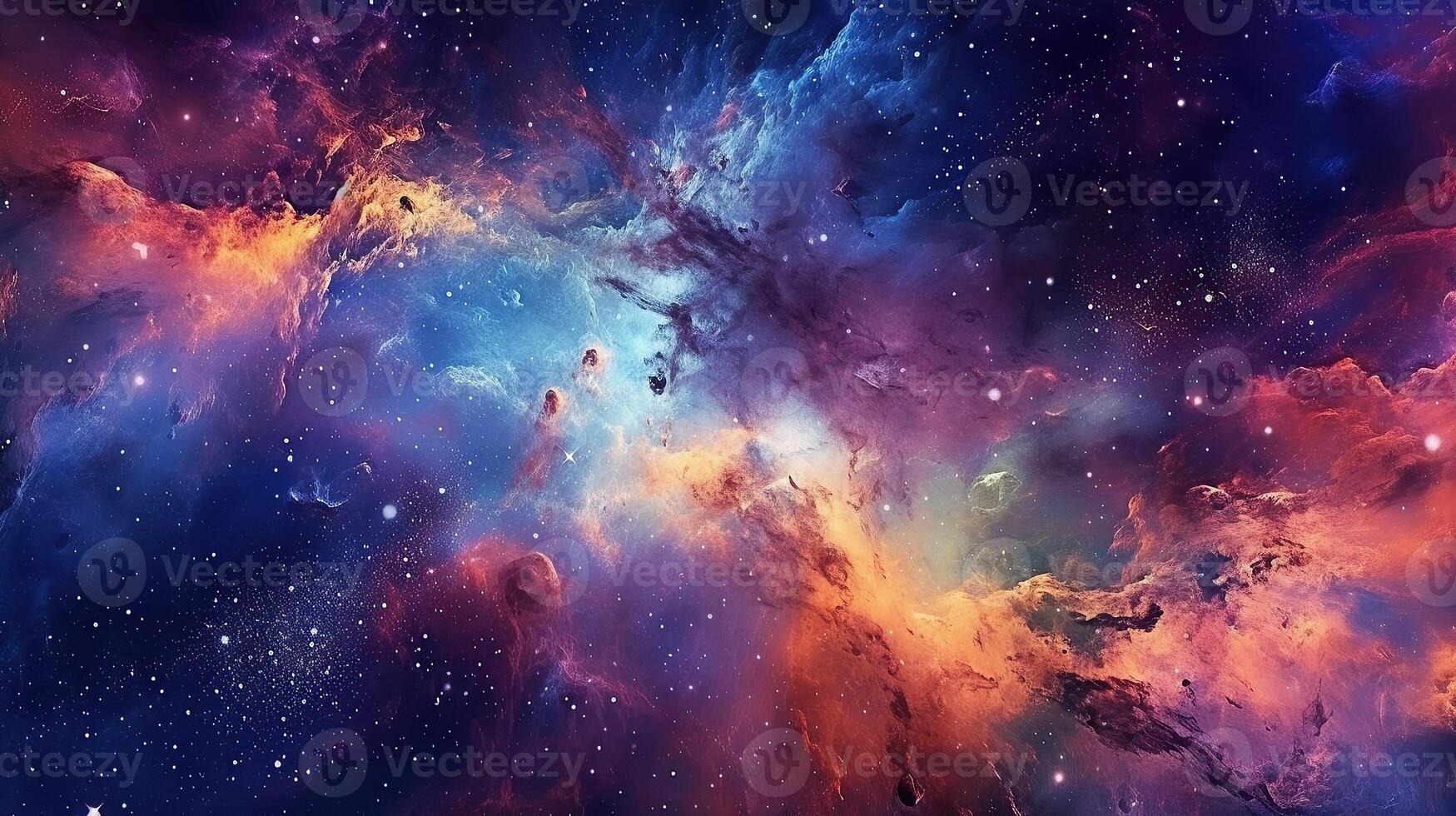 3d abstract space sky with stars and nebula Background photo