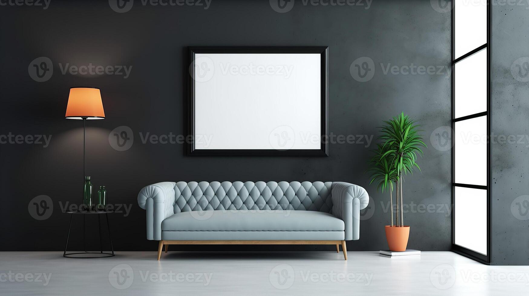 office interior with table meeting, for your advertising in abstract exhibition 3D rendering, mock up created by AI photo