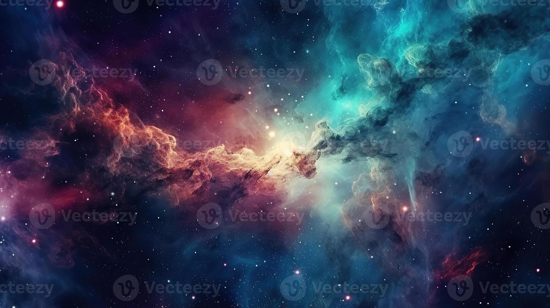 3d abstract space sky with stars and nebula Background photo