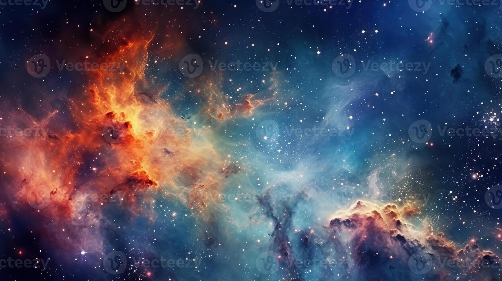 3d abstract space sky with stars and nebula Background photo