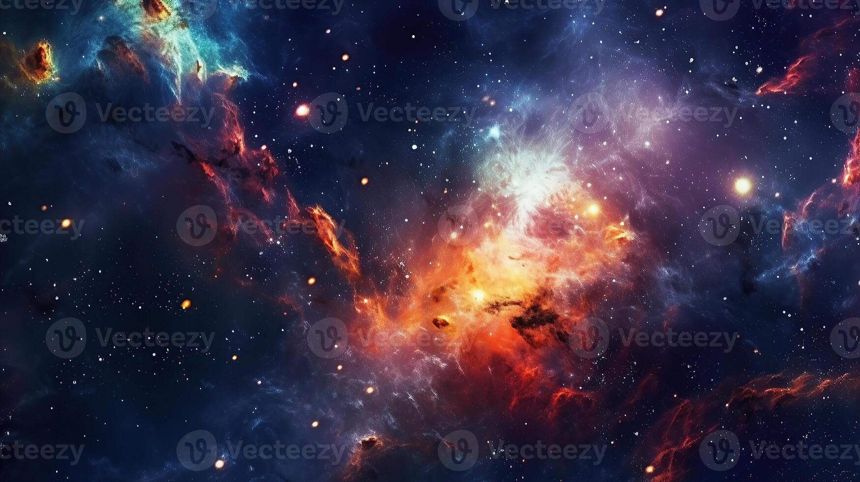 3d abstract space sky with stars and nebula Background photo