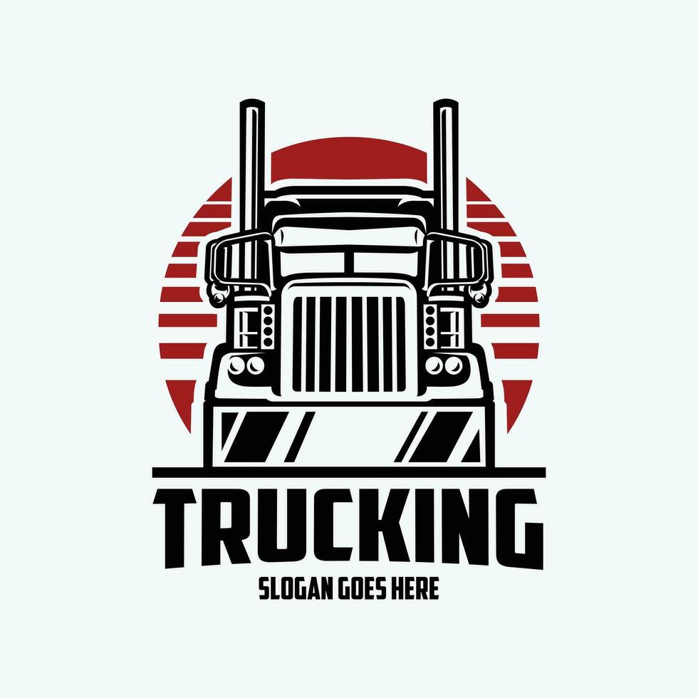 Trucking Company Circle Logo Template. Front View Truck Vector. Best for Trucking Related Industry vector