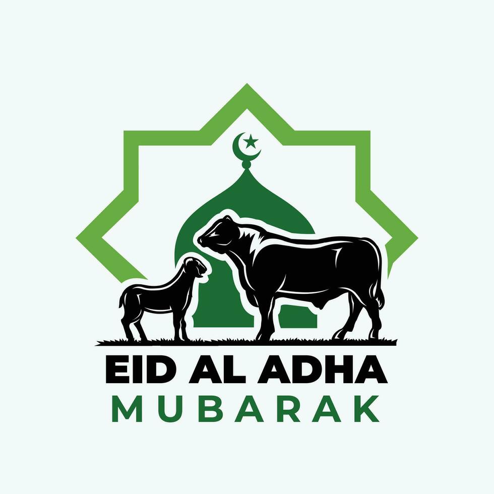 Premium Eid Al Adha Mubarak Logo Vector Art Isolated Illustration EPS