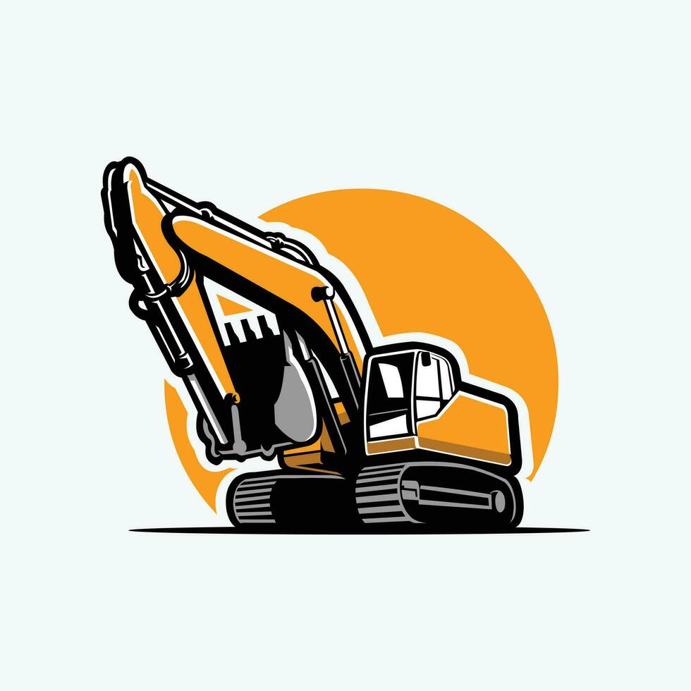 Yellow Excavator Vector Art Isolated in White Background 25413086