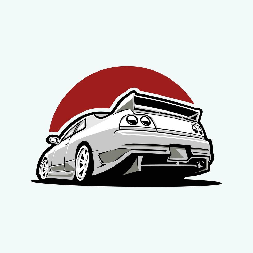 Japanese Sport Car Illustration Vector Art Isolated. Best for JDM Tshirt, Logo and Sticker Design
