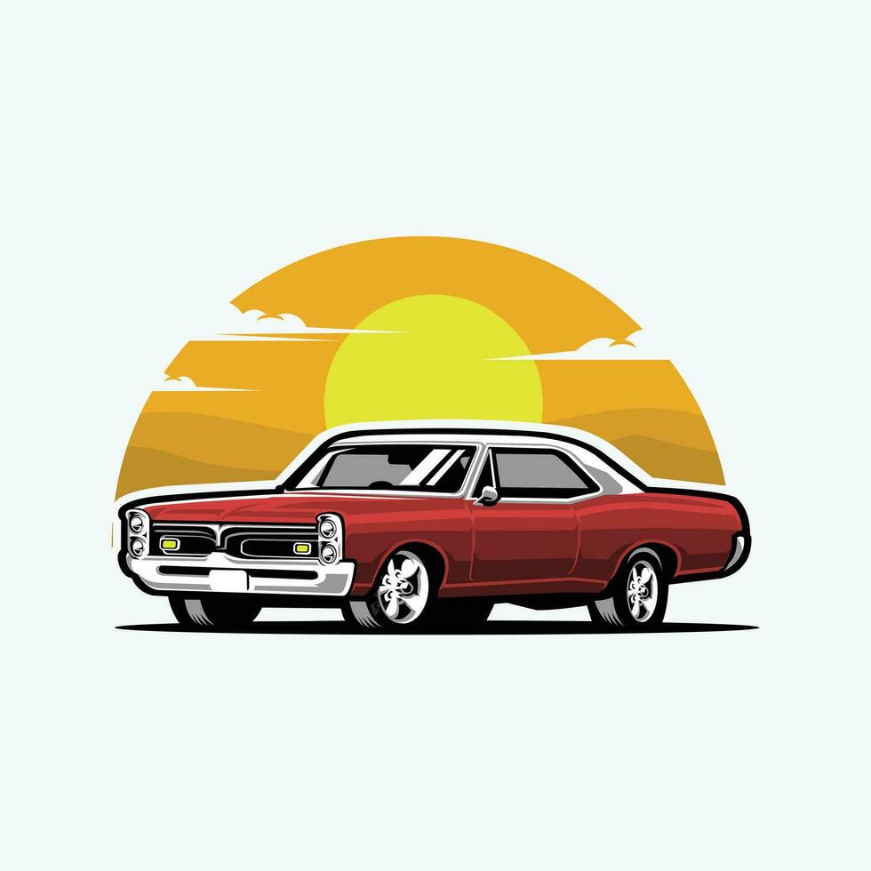 clásico Clásico coche vector Arte ilustración diseño. mejor para automotor clásico camiseta diseño