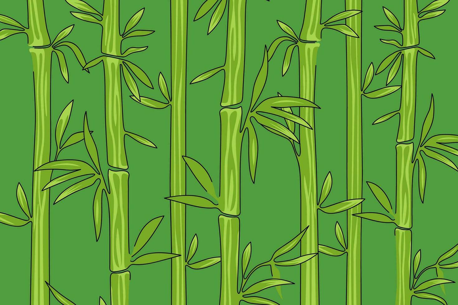 bambú bosque antecedentes. verde dibujos animados matorrales. natural horizontal bandera. vector ilustración