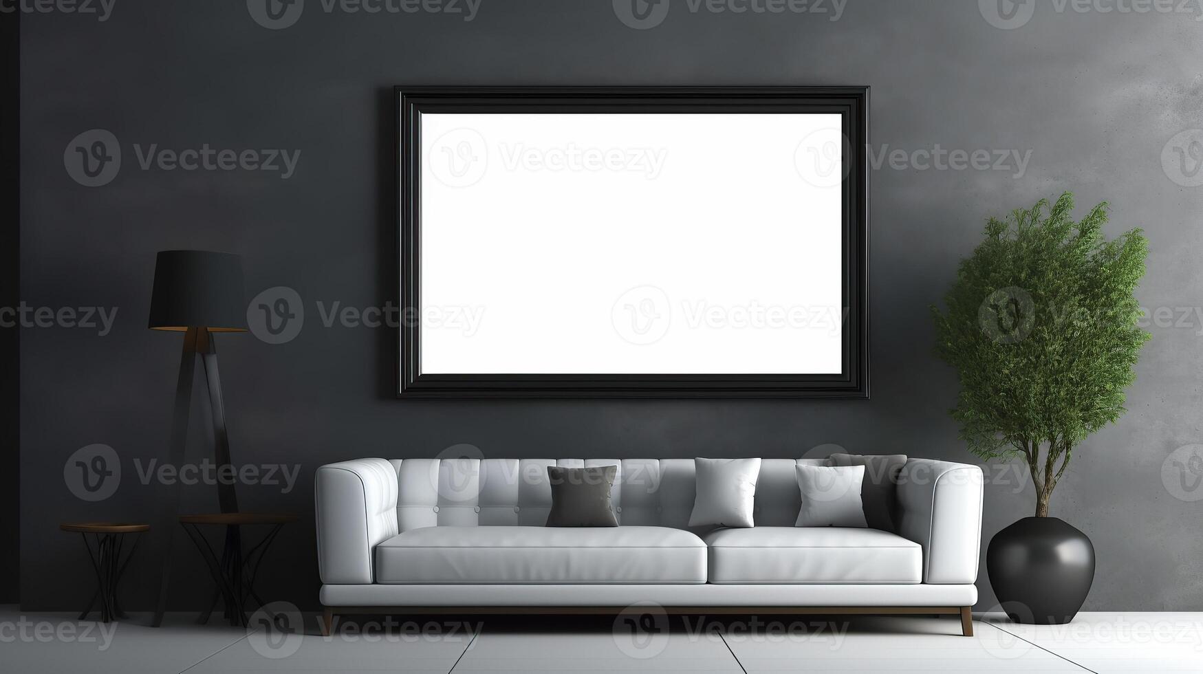 office interior with table meeting, for your advertising in abstract exhibition 3D rendering, mock up created by AI photo
