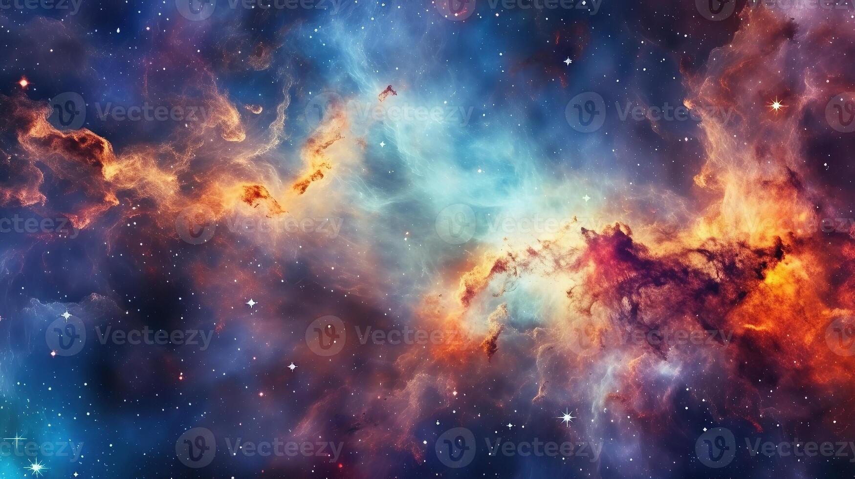 3d abstract space sky with stars and nebula Background photo