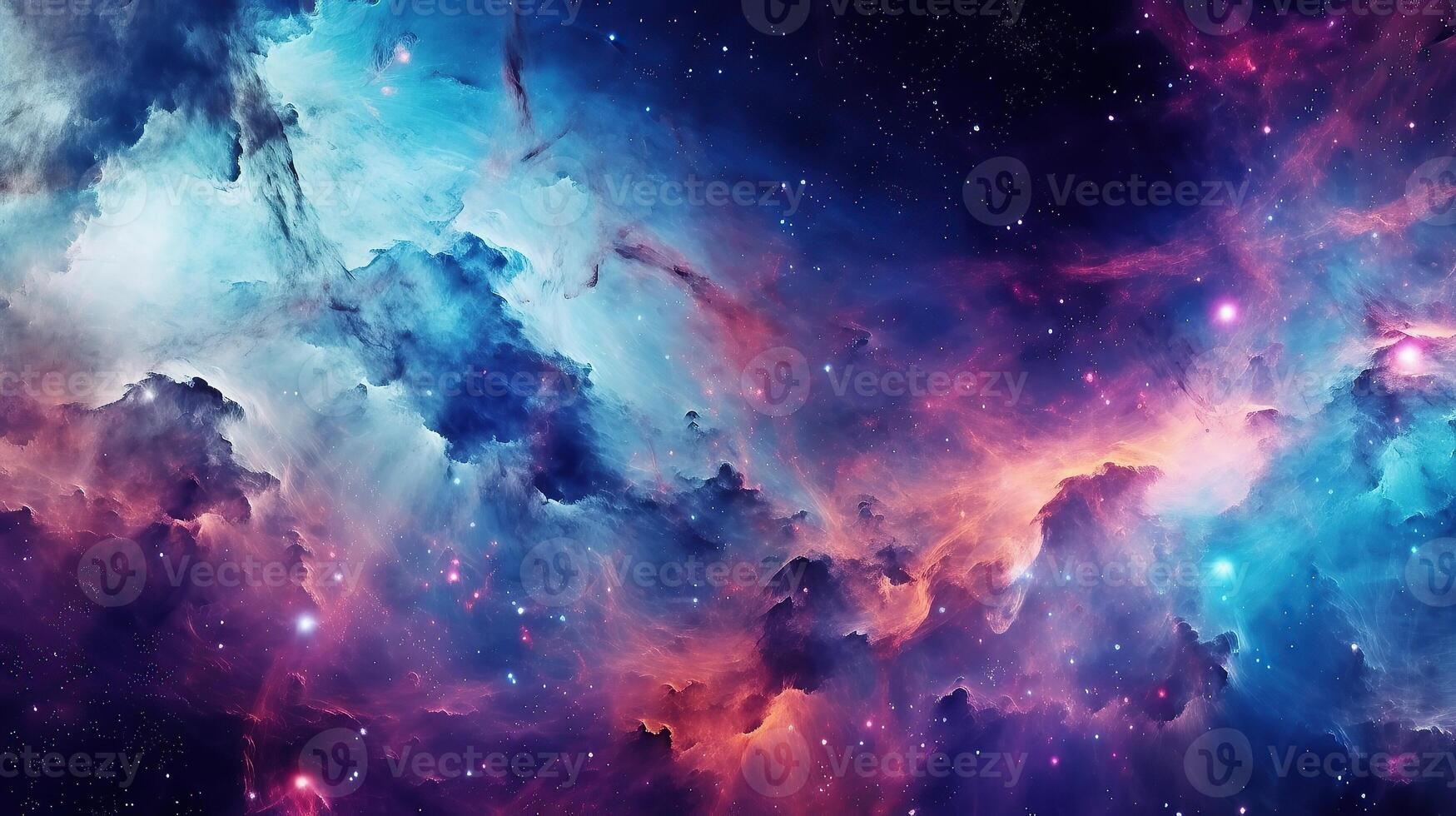 3d abstract space sky with stars and nebula Background photo