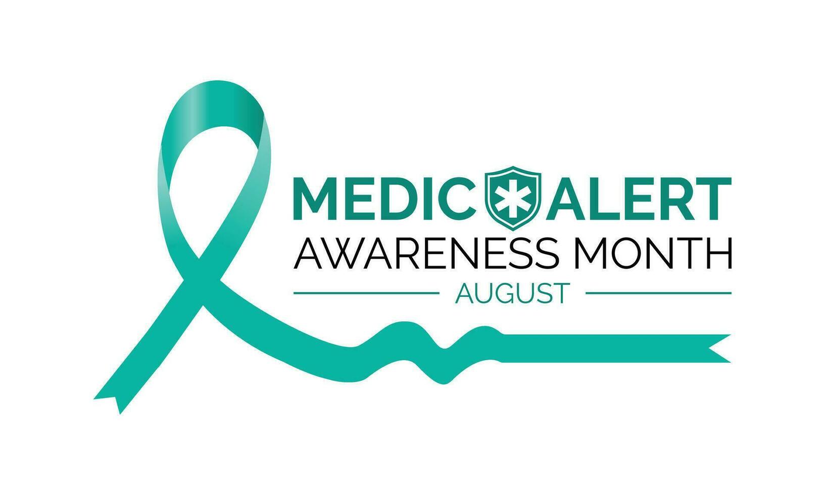 Medic Alert Awareness Month August . Celebration in United States. Poster, greeting card, banner and background design. vector