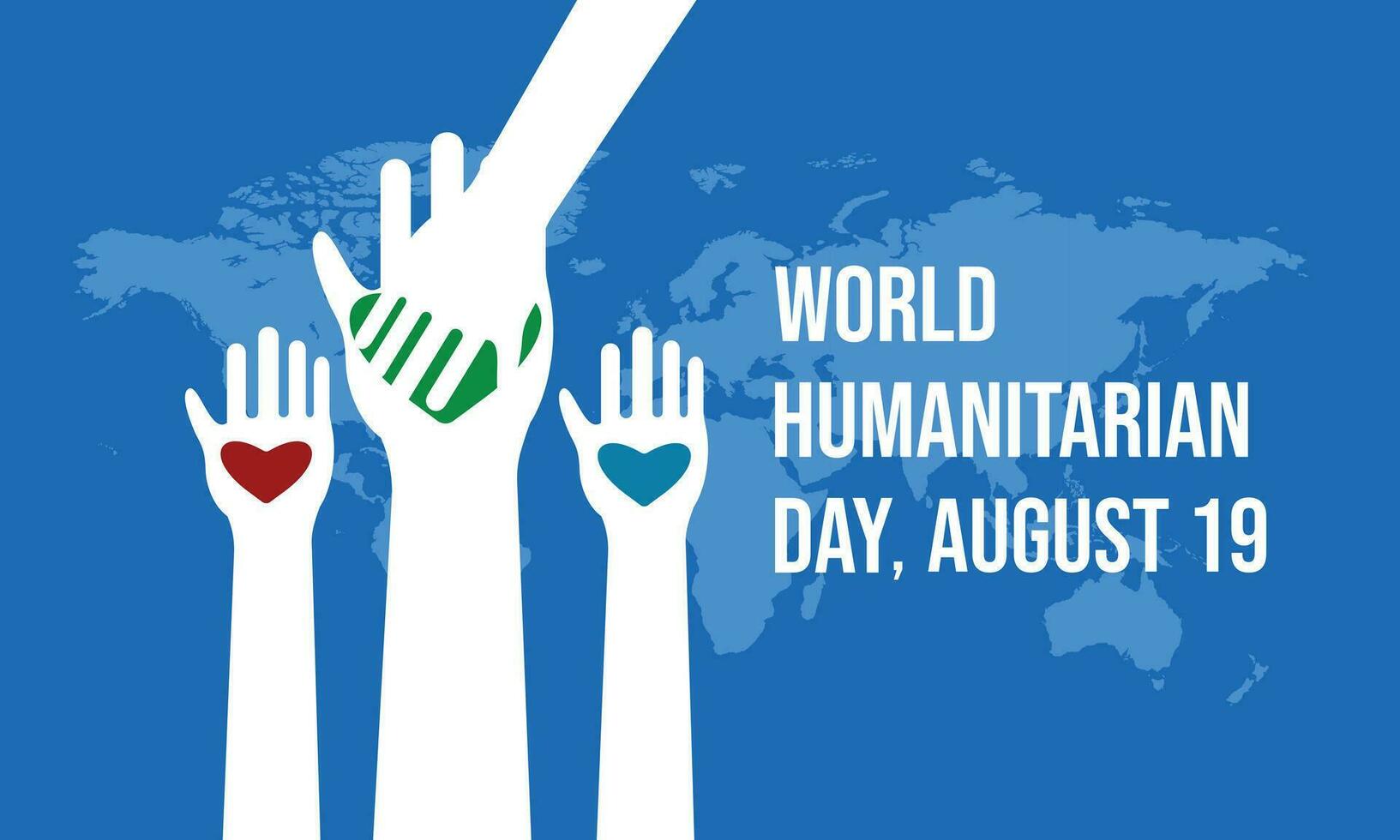 World Humanitarian day observed each year on August 19th.Banner poster design template. vector