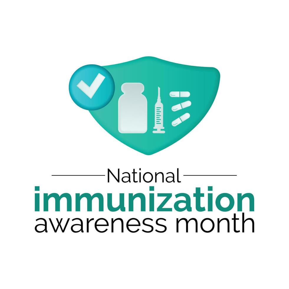 National Immunization Awareness Month. It can help save the lives of others. 3D Rendering white background . vector