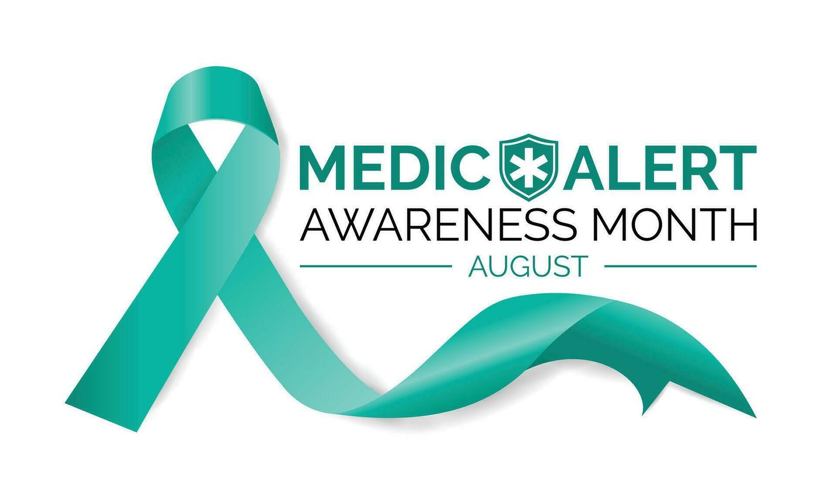 Medic Alert Awareness Month August . Celebration in United States. Poster, greeting card, banner and background design. vector