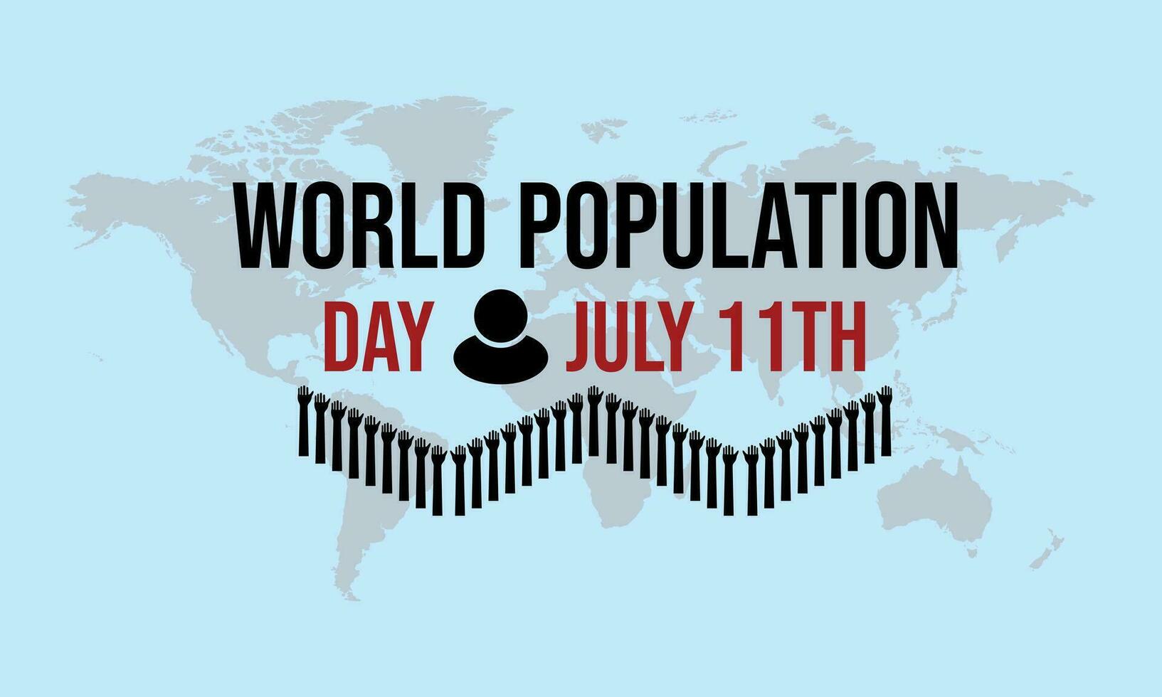 World Population day Greeting-11 july . Banner or poster design. Typography logo and  population day concept. vector
