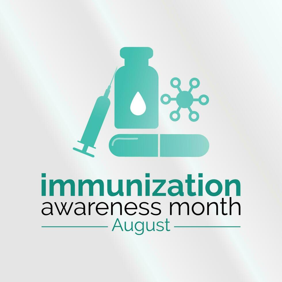 National Immunization awareness month. Background, banner, card, poster, template. Health awareness vector design.