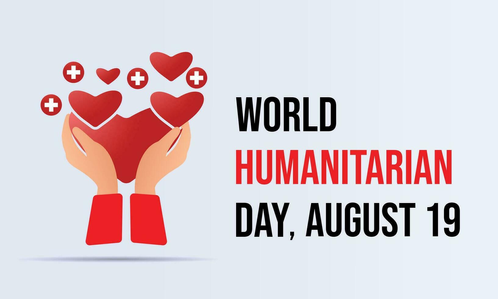 World Humanitarian day observed each year on August 19th.Banner poster design template. vector