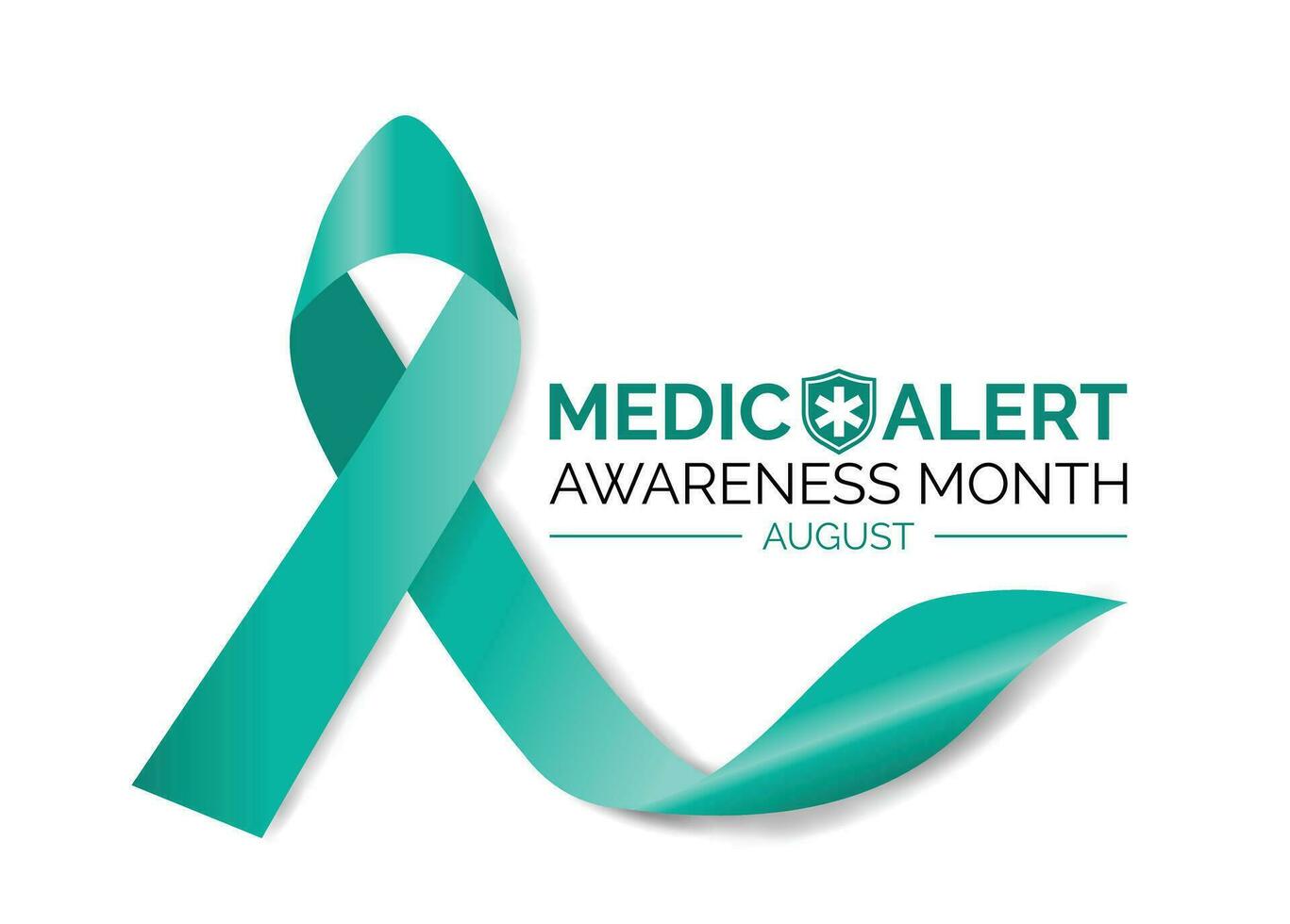Medic Alert Awareness Month August . Celebration in United States. Poster, greeting card, banner and background design. vector