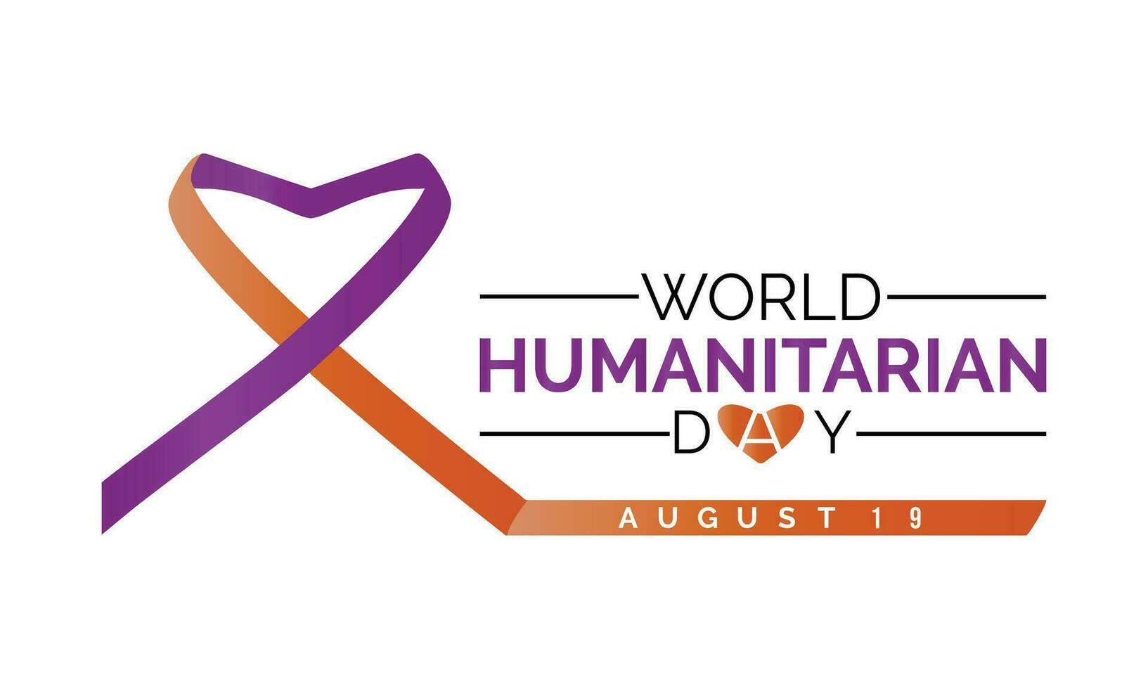 World Humanitarian day observed each year on August 19th.Banner poster design template. vector