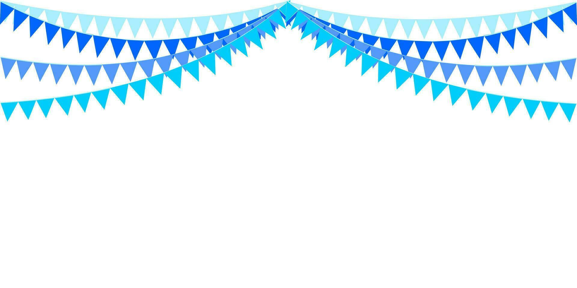 The blue tone of color of garland, bunting flags. Banner background. Baby boy, Father's day, party, wedding, greeting, party, marry me, birthday, grandpa, summer, sky, sea concepts. vector