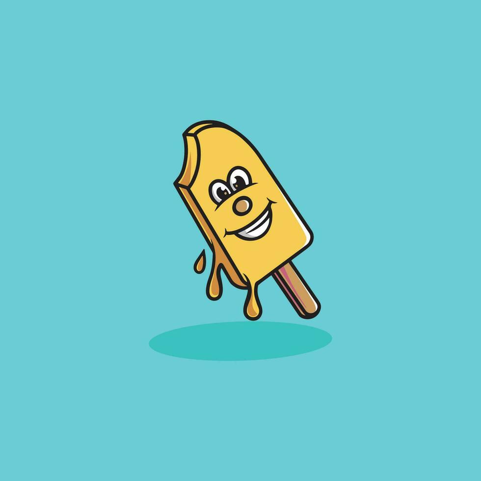 Delicious ice cream icon cartoon illustration vector