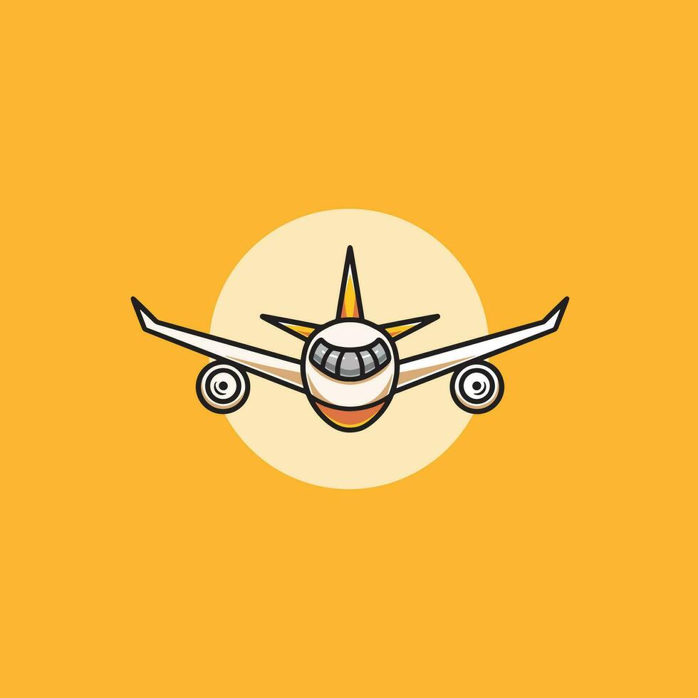 Cool simple plane icon cartoon illustration vector