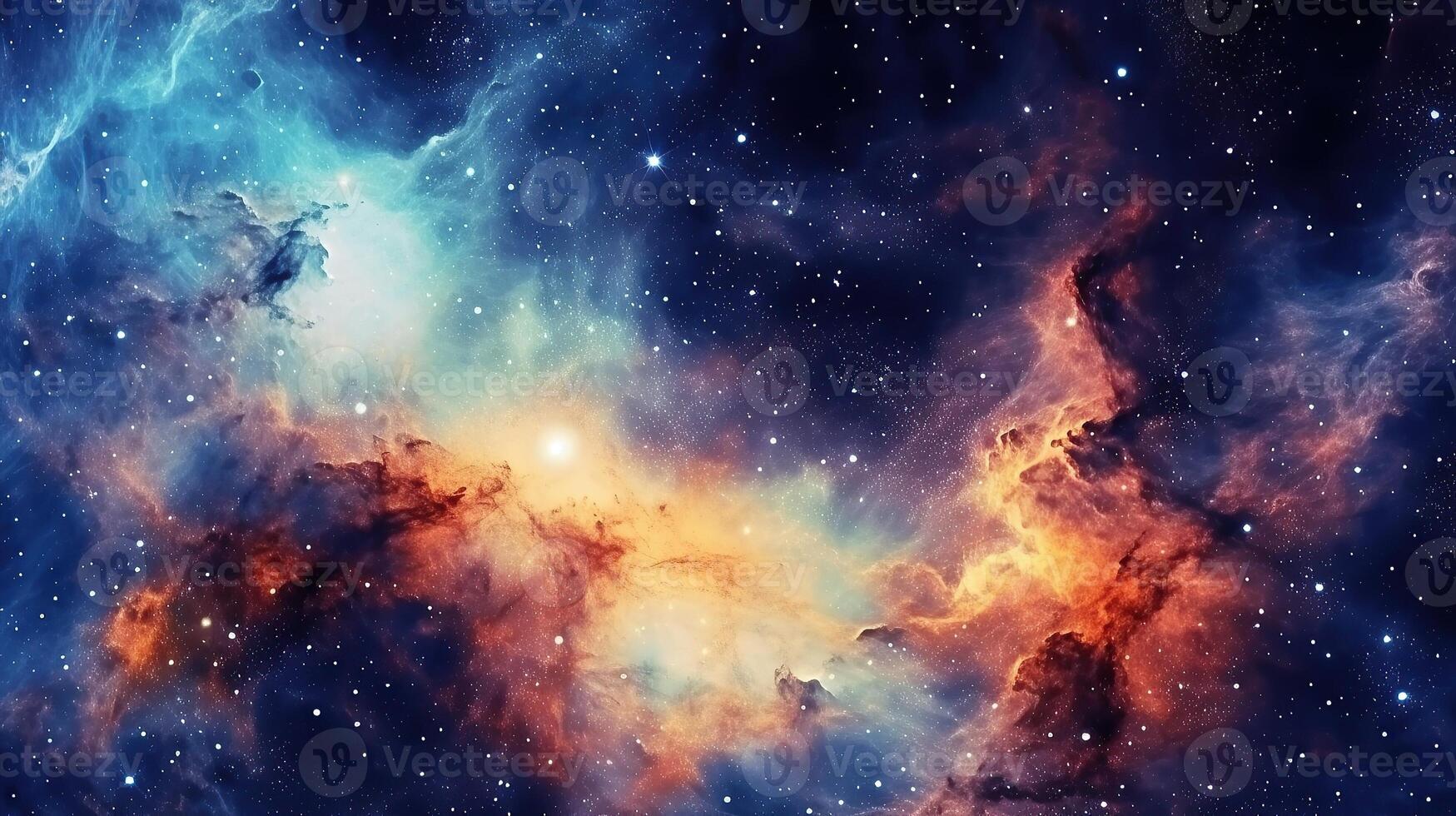 3d abstract space sky with stars and nebula Background photo