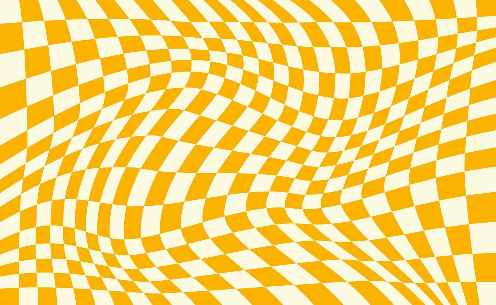 Distorted checkered yellow background vector