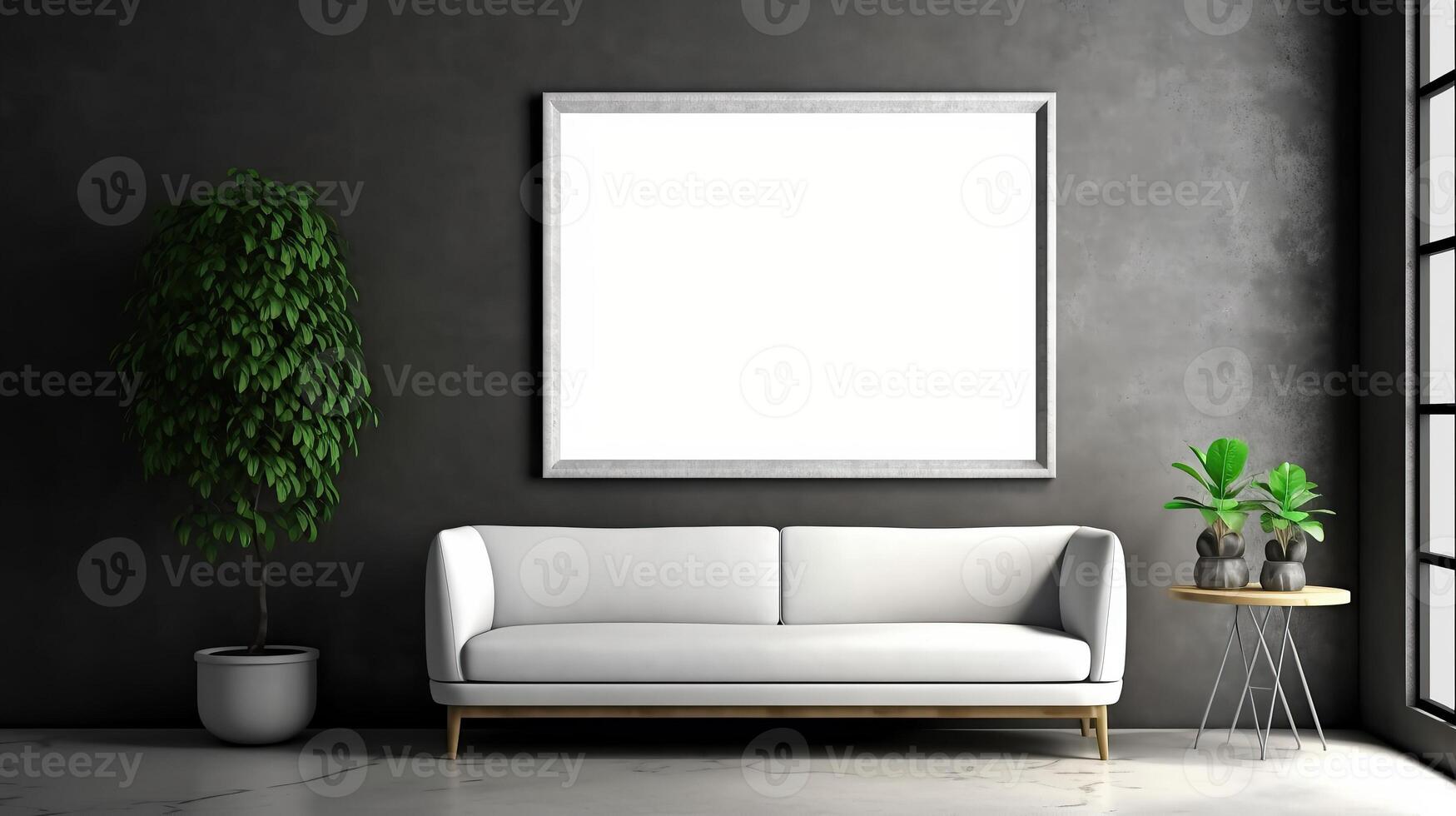 office interior with table meeting, for your advertising in abstract exhibition 3D rendering, mock up created by AI photo