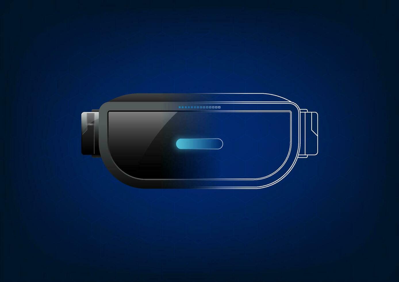 VR technology It's the technology that made it into the Metaverse, a virtual reality simulation. Used in the gaming industry Be Vector VR glasses split in half into lines.