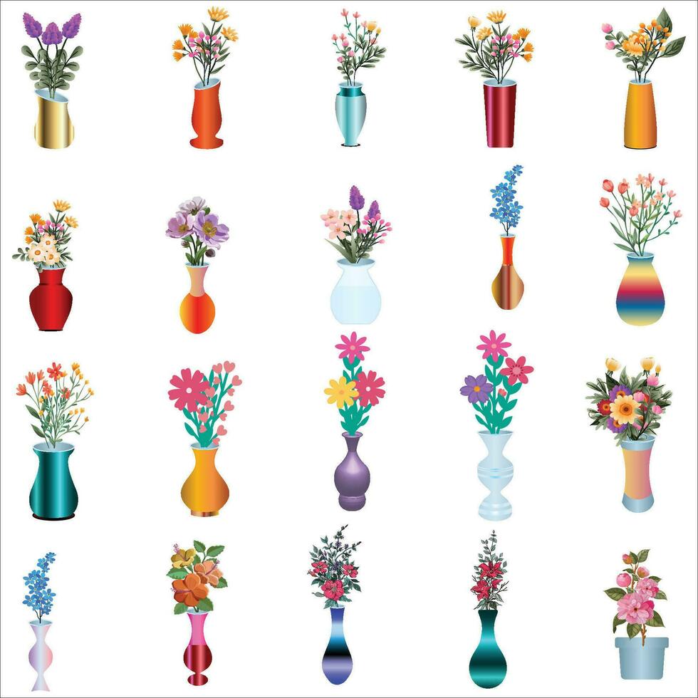 conjunto de vistoso macetas para casa. plano estilo interior ollas para plantas y flores vector ilustración aislado. colección de moderno flor ollas y jarrones