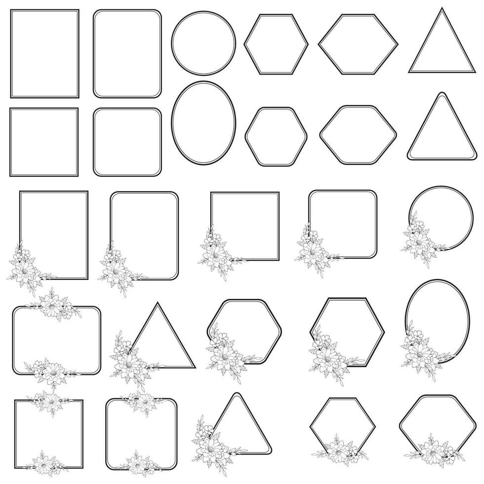 Floral wreaths, big set of floral round frames vector illustration. Perfect for invitations, greeting cards, quotes, blogs, Wedding Frames, posters and more