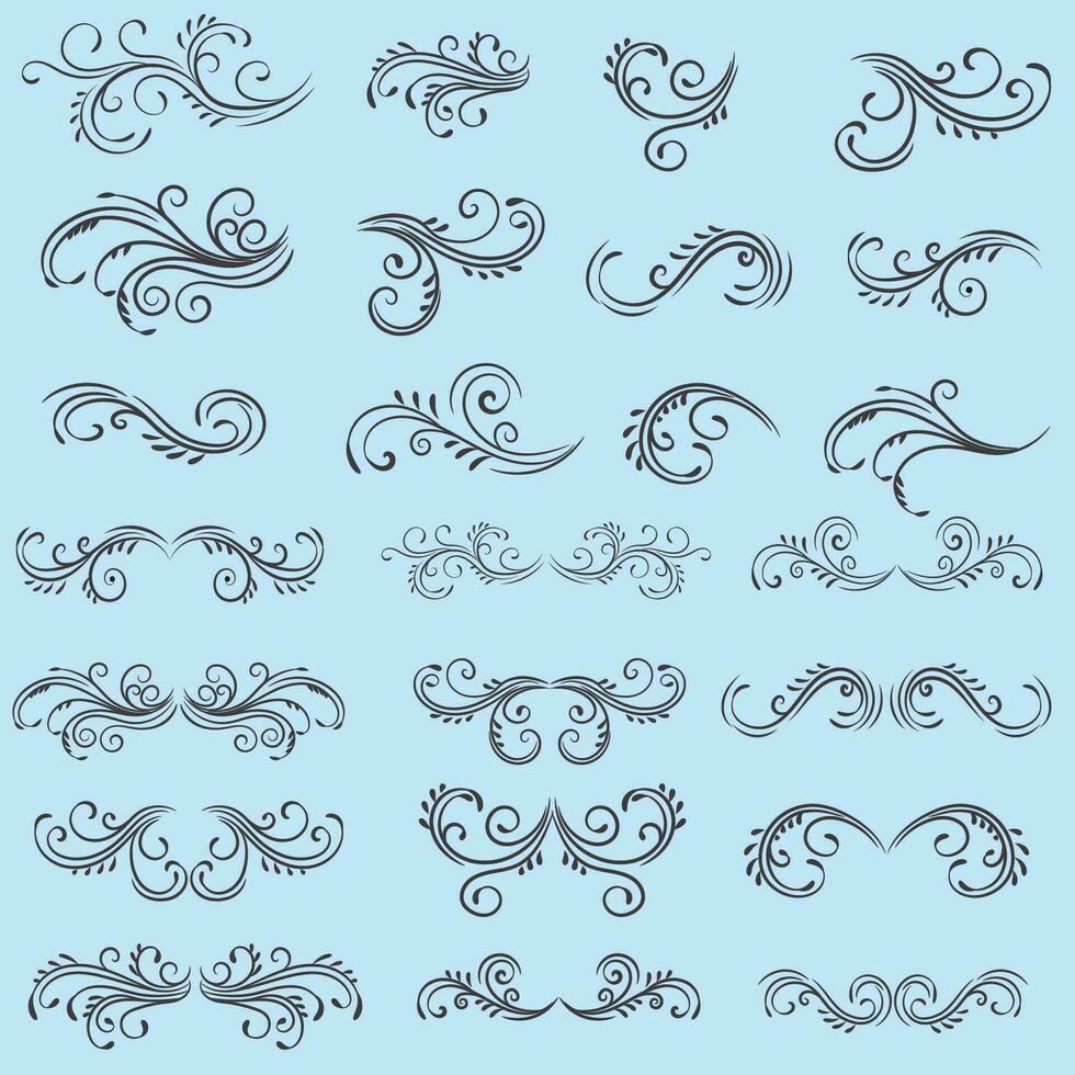 Vector illustration graphic elements for design, Swirl elements decorative illustration