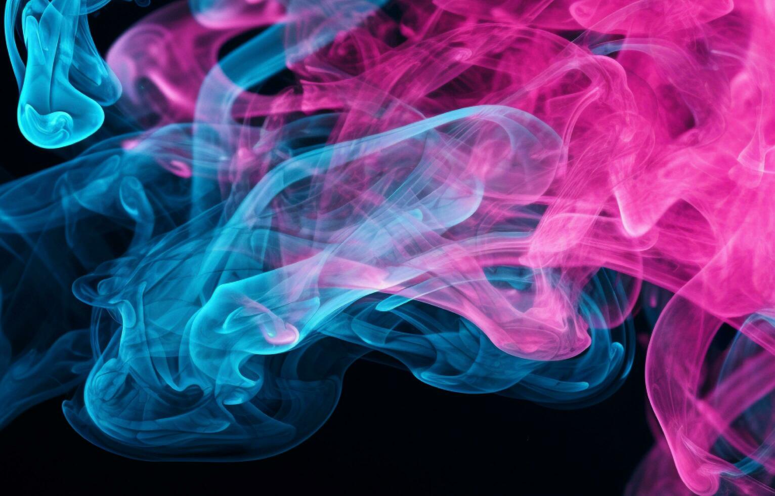 Beautiful blue and pink colorful smoke underwater. Abstract premium background illustration design. photo