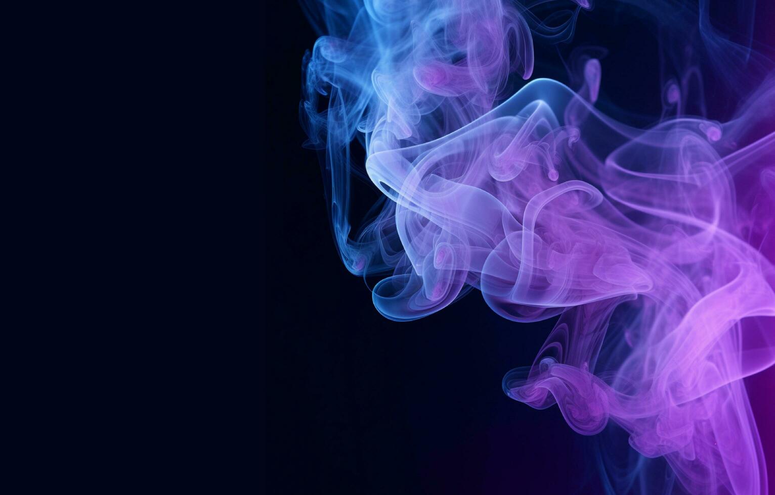 Purple and blue smoked smooth background. Abstract violet fog in black color for backdrop and banner illustration. photo