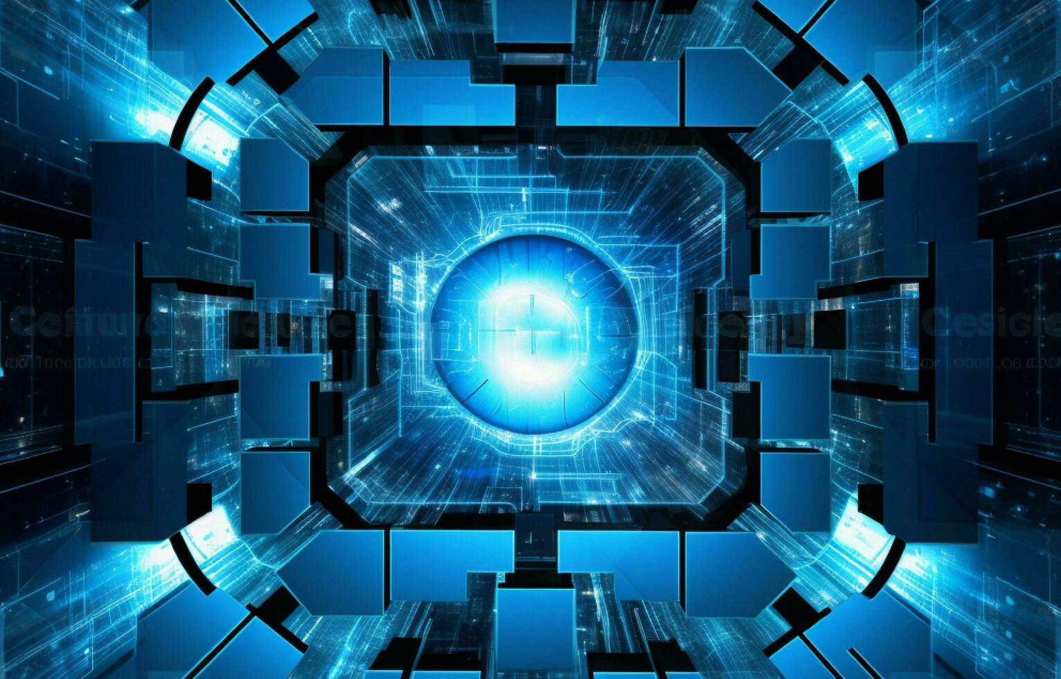 Blue Technology Abstract Background. Futuristic Artificial Intelligent Vector Illustration photo