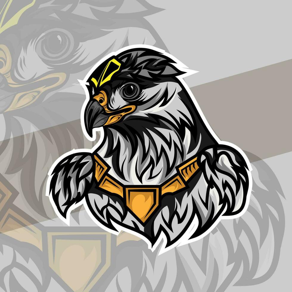 Eagle or hawk head mascot graphic gaming logo elegant element for brand eagle abstract symbols vector