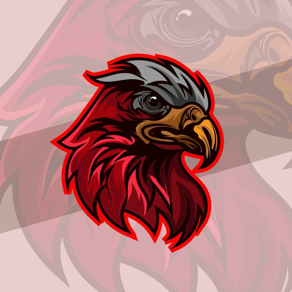 Eagle or hawk head mascot graphic gaming logo elegant element for brand eagle abstract symbols vector