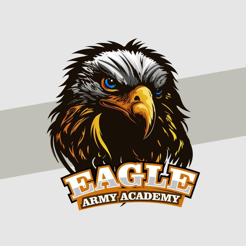 Eagle head emblem mascot for esport logo Stunning eagle illustration captures the majestic beauty and strength of the iconic bird of prey vector