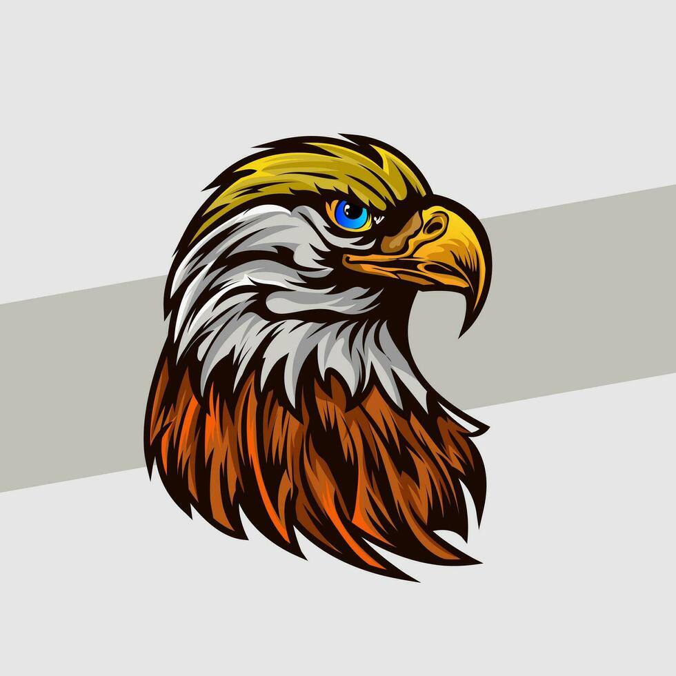 Eagle head emblem mascot for esport logo Stunning eagle illustration captures the majestic beauty and strength of the iconic bird of prey vector