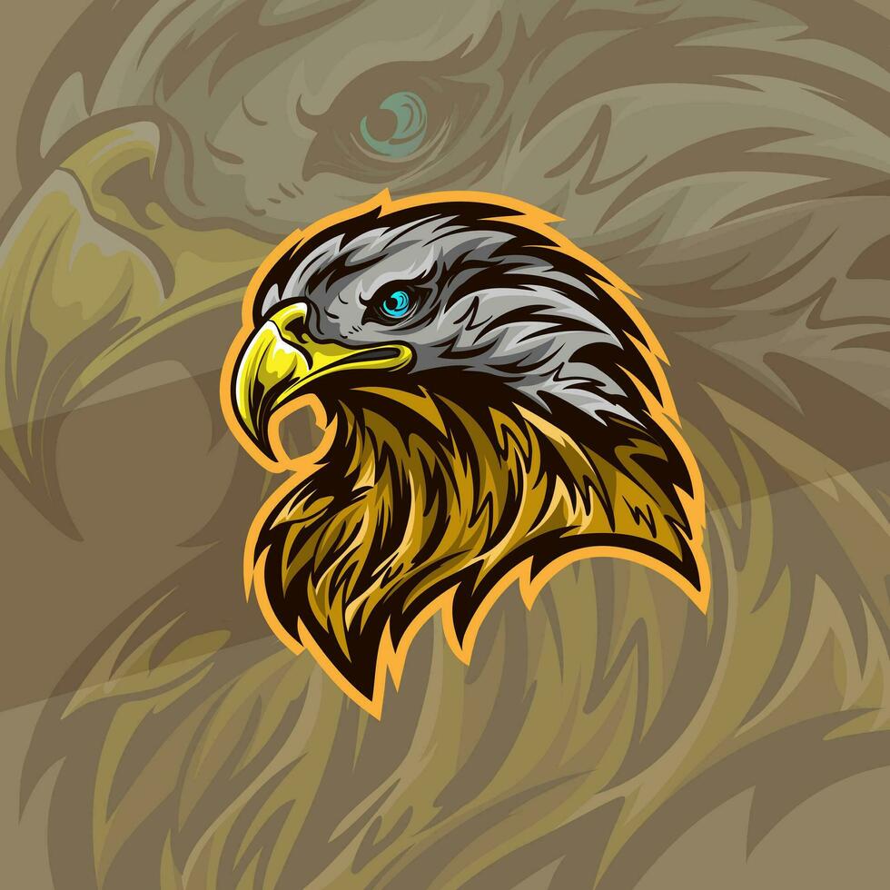 Eagle or hawk head mascot graphic gaming logo elegant element for brand eagle abstract symbols vector