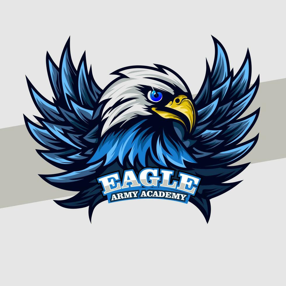 Eagle head emblem mascot for esport logo Stunning eagle illustration captures the majestic beauty and strength of the iconic bird of prey vector