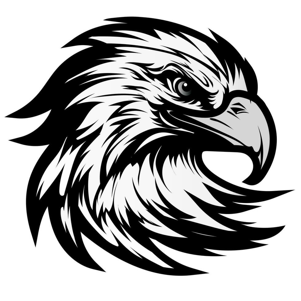 Eagle silhouette vector clipart, eagle logo concept face logo vector illustration isolated on white background.